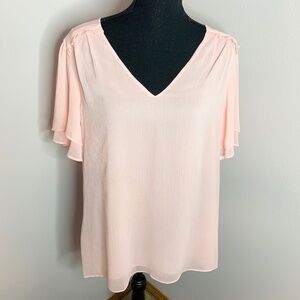 Banana Republic Blush Pink Ruffle Sleeve Blouse
